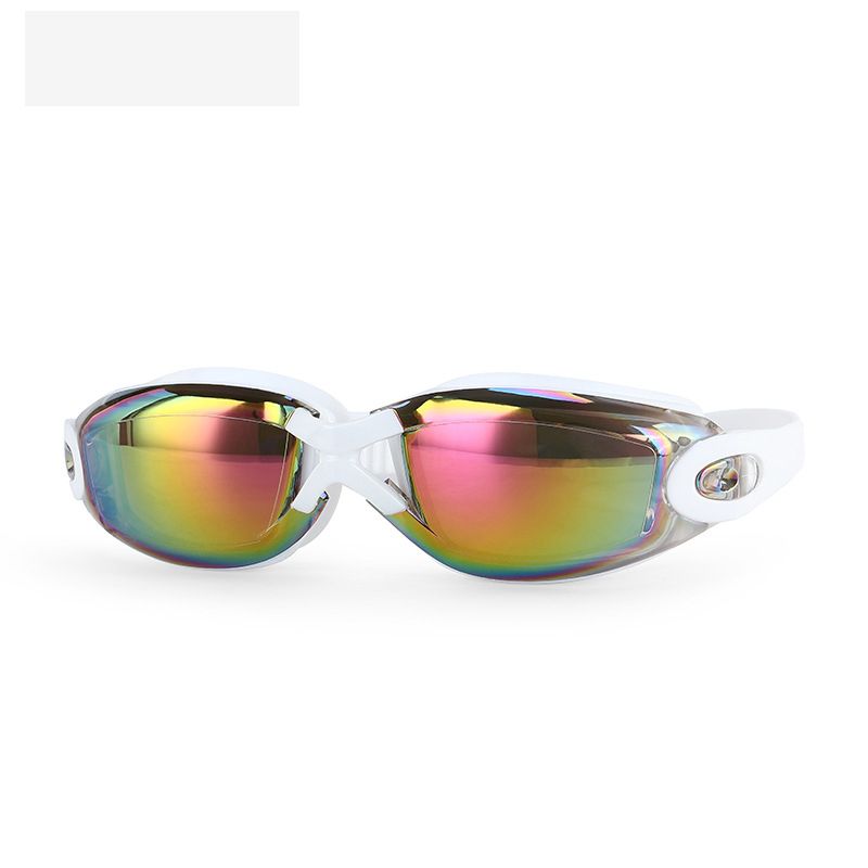 Waterproof and anti fog training high-definition racing goggles,white
