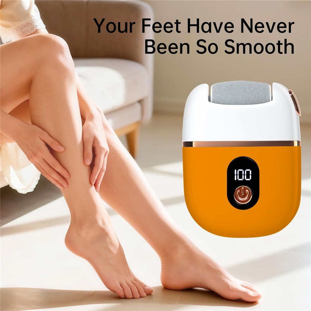 Electric Foot Callus Removers for Feet - Rechargeable et, Portable Rechargeable Foot Repair and Grinding Device with Digital Display, Heel Polisher File for Men Women Dry Callus Dead Skin (Yellow)