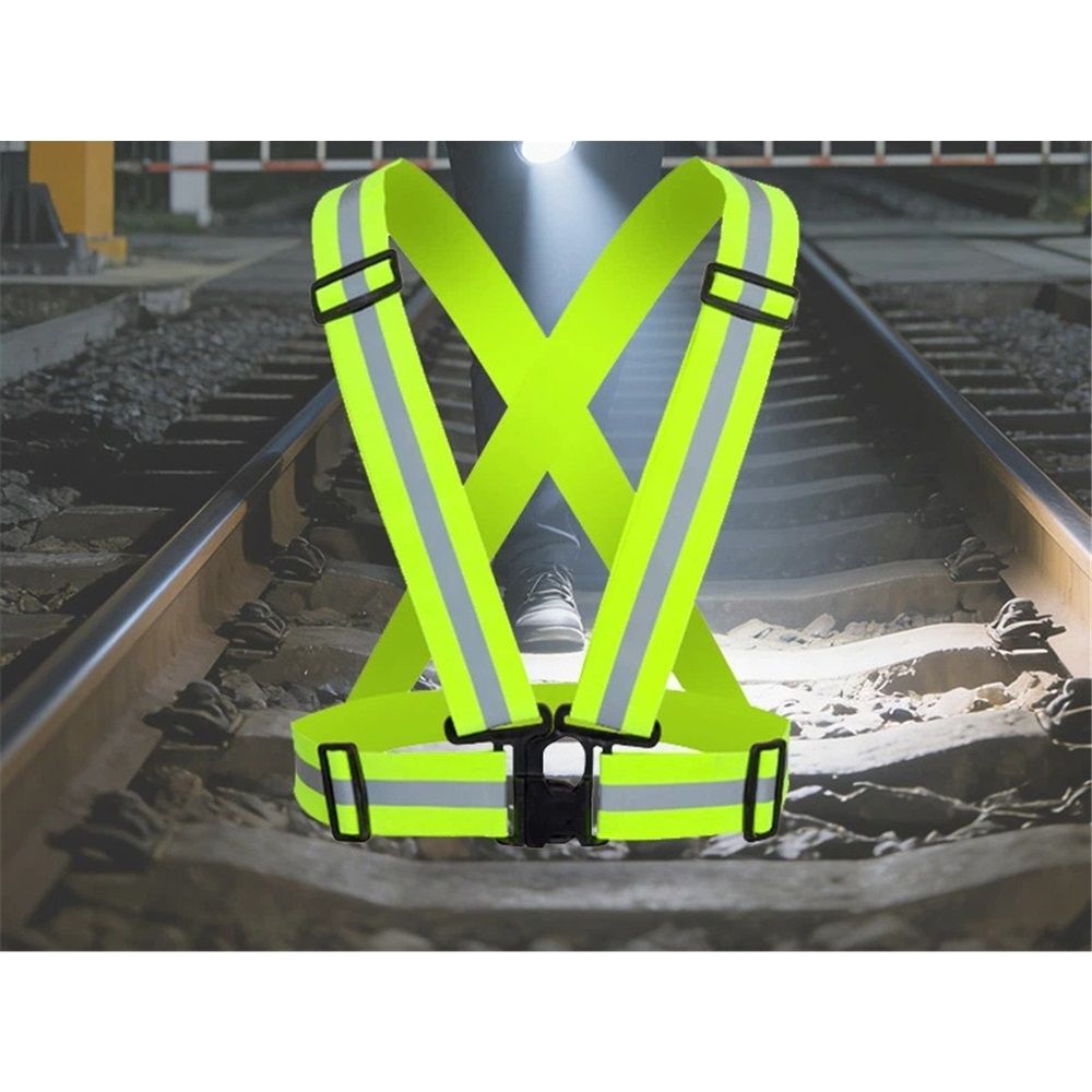 Reflective Vest | Lightweight, Adjustable & Elastic | Safety & High Visibility for Running, Jogging, Walking,Cycling | Fits Outdoor Clothing (1 Pack, Neon Yellow)