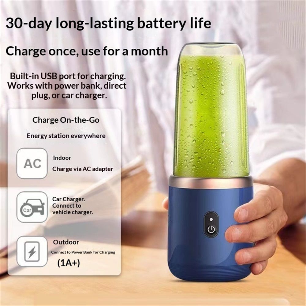 Mini Personal and Portable Hand Blender for Smoothies, Juices, Protein, Fruits, and Vegetables with 6 Blades + Cups to go anywhere - USB Rechargeable（Only cups）
