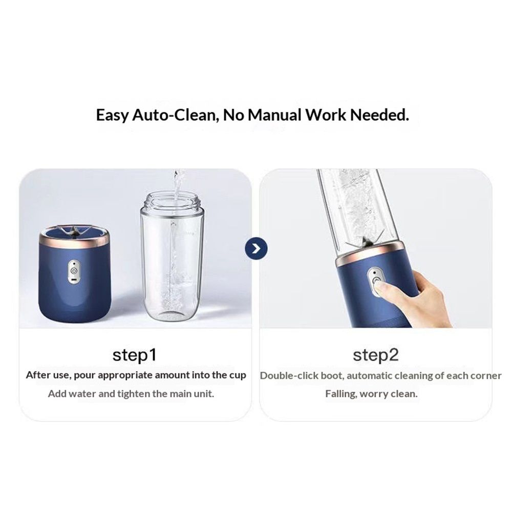 Mini Personal and Portable Hand Blender for Smoothies, Juices, Protein, Fruits, and Vegetables with 6 Blades + Cups to go anywhere - USB Rechargeable（Only cups）