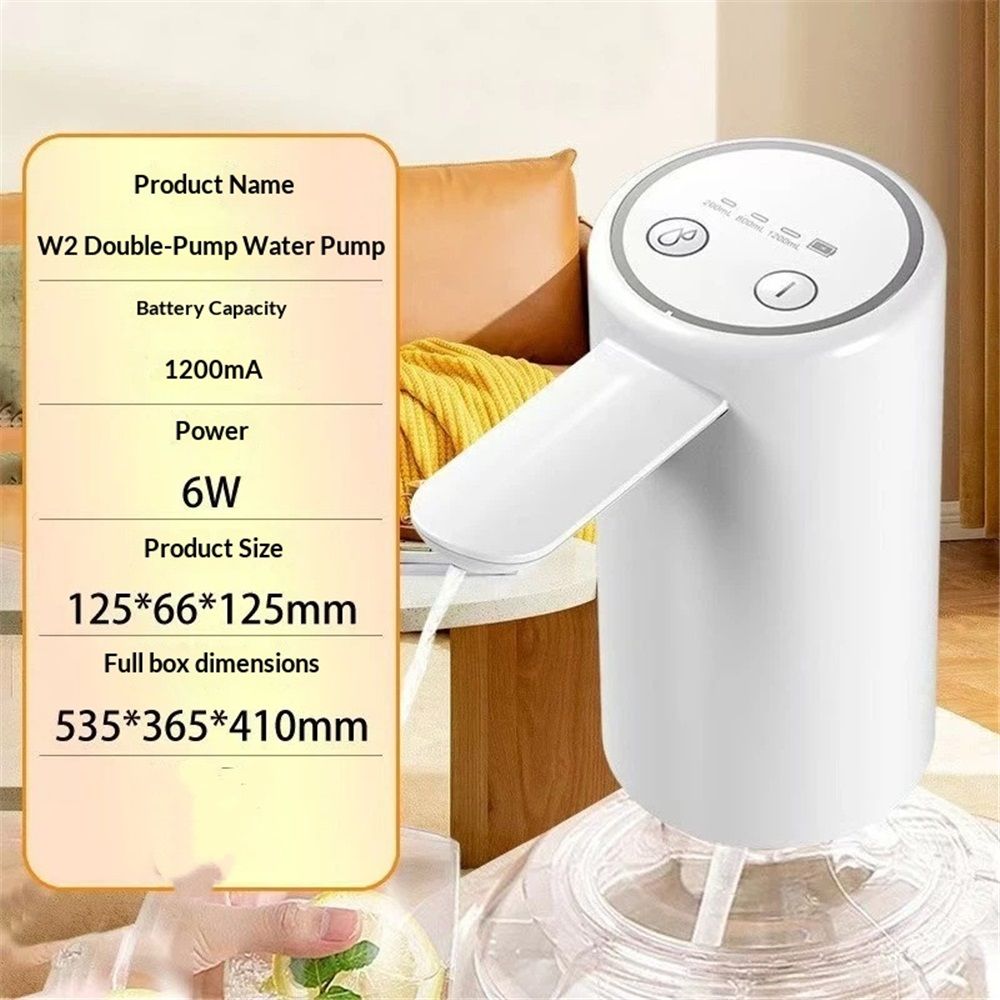 Electric Drinking Portable Water Dispenser, Universal USB Charging Water Bottle Pump for 2-4 Gallon (White)
