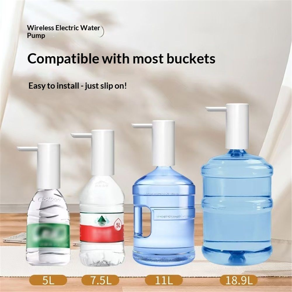 Electric Drinking Portable Water Dispenser, Universal USB Charging Water Bottle Pump for 2-4 Gallon (White)