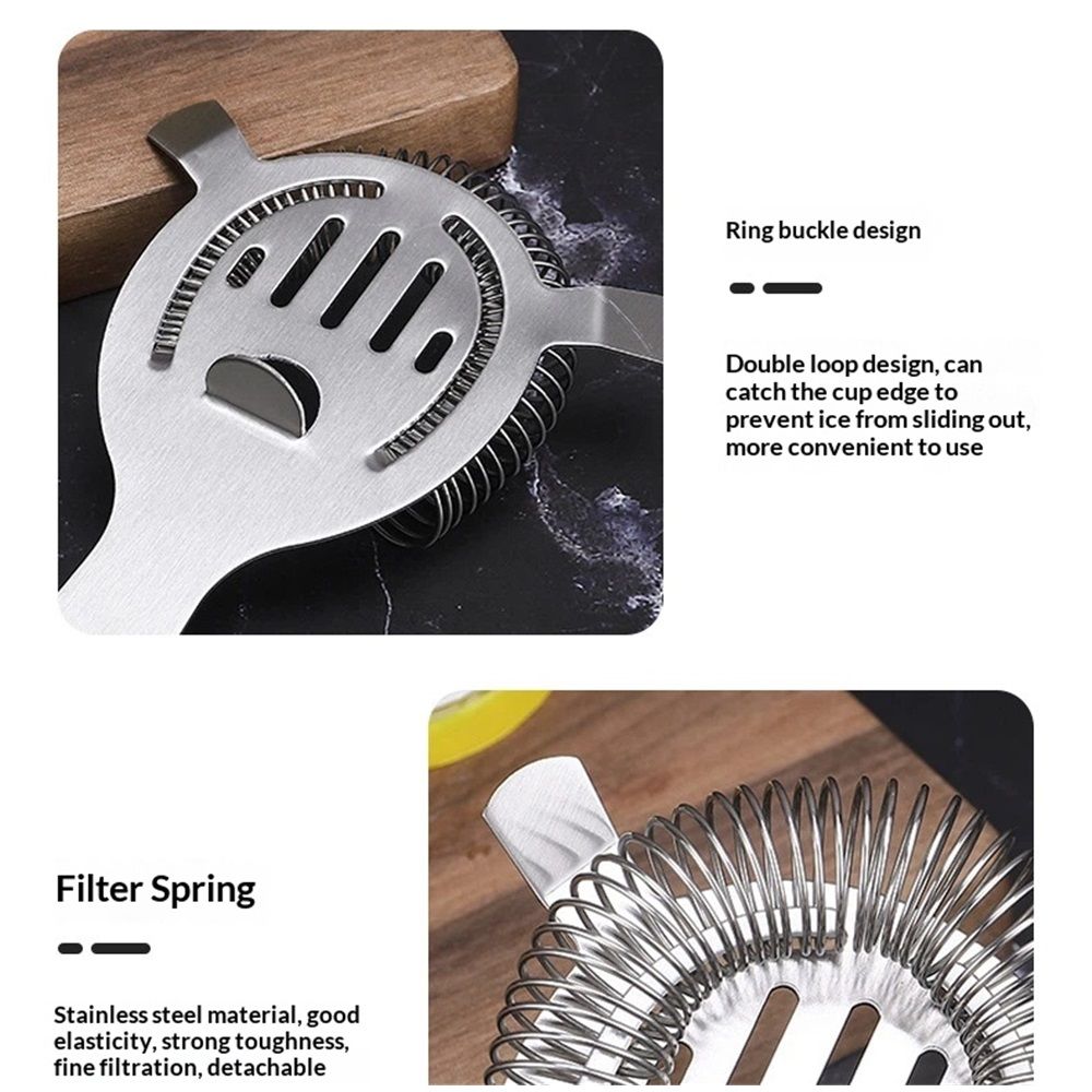 2 pack Cocktail Strainer for Drinks, Bar Strainers for Bartending, Martini Strainer for Boston Shaker Mixing Glass, Bartender Hawthorne Strainer w/Removable Spring– Stainless Steel, Silver
