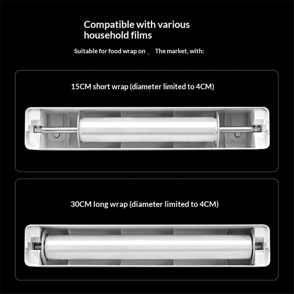Magnetic Plastic Wrap Dispenser with Cutter - Practical Refillable Cling Wrap Foil Dispenser with Slide Cutter（Only cutter）