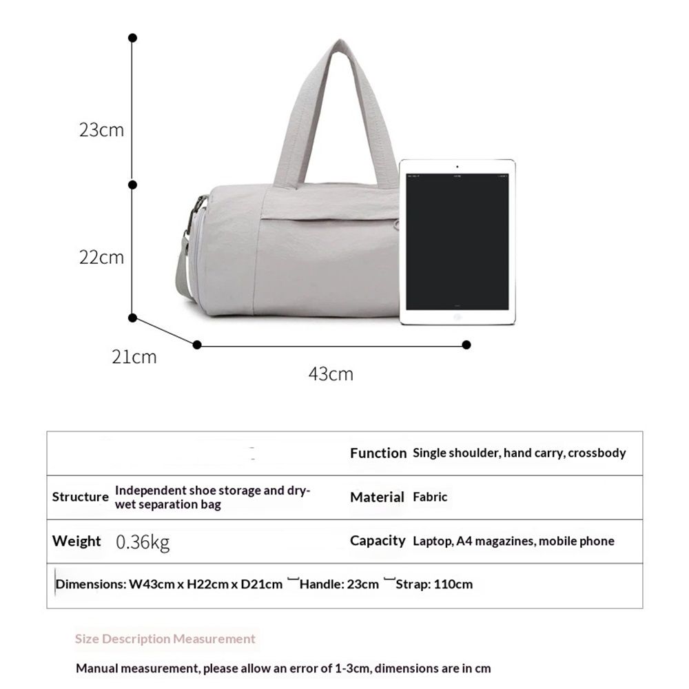 Duffle Bag for Travel, Travel Bag Gym Duffle, Carry on Backpack, Water-resistant Workout Duffel, Grey