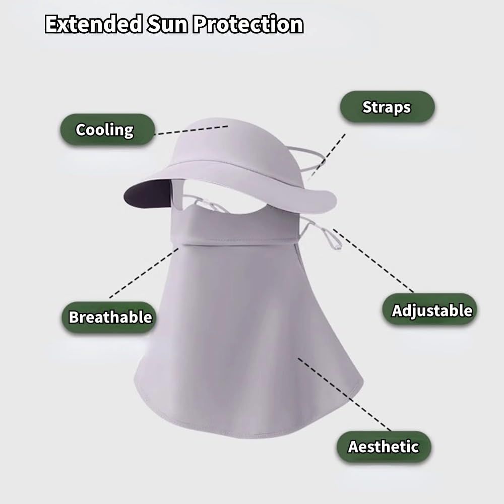 Breathable UV Face Cover UPF 50+ Women Summer Face Covering Eye Protection Sunscreen Mask Sports Face Cover
