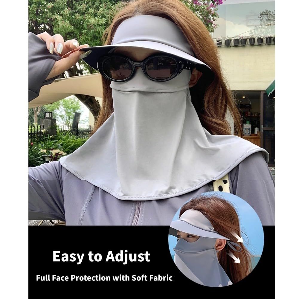 Breathable UV Face Cover UPF 50+ Women Summer Face Covering Eye Protection Sunscreen Mask Sports Face Cover