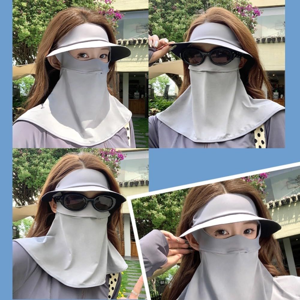 Breathable UV Face Cover UPF 50+ Women Summer Face Covering Eye Protection Sunscreen Mask Sports Face Cover