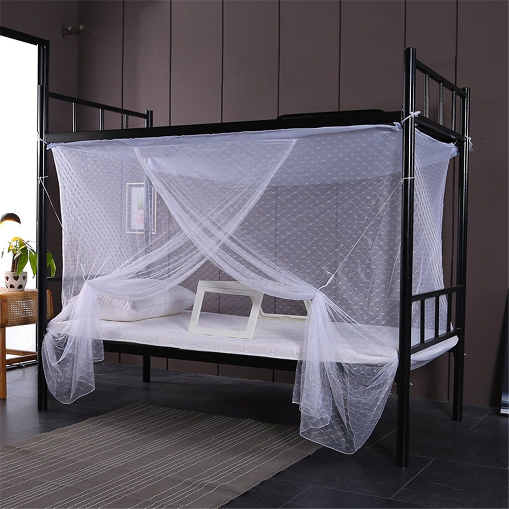 4 Corners Mosquito Net Princess Lace Poster Bedding Canopy Netting Full Sizes Netting White Bedding Home Decor Screen Tents for Camping（Only mosquito nets）