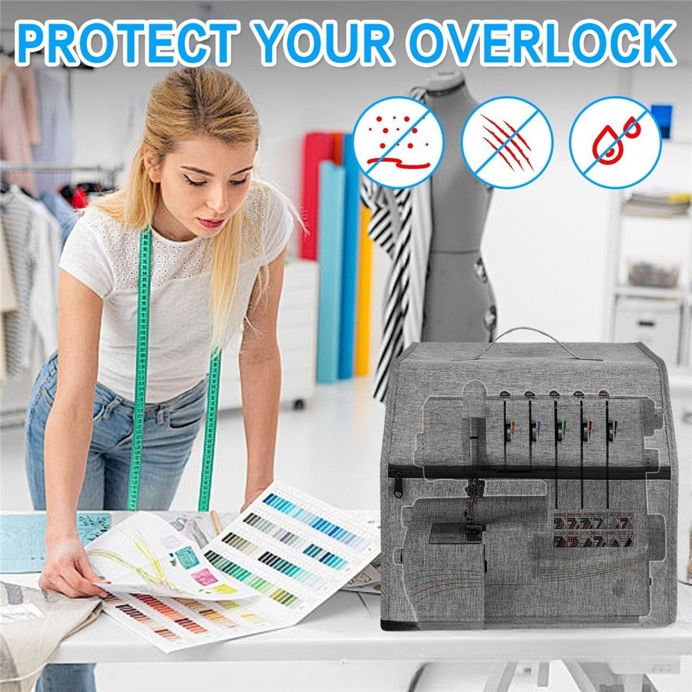 Sewing Machine Cover with Storage Pockets,Dust Covers Heavy Duty Waterproof Case,Fits Most Standard Machines Overlock Tool Accessories
