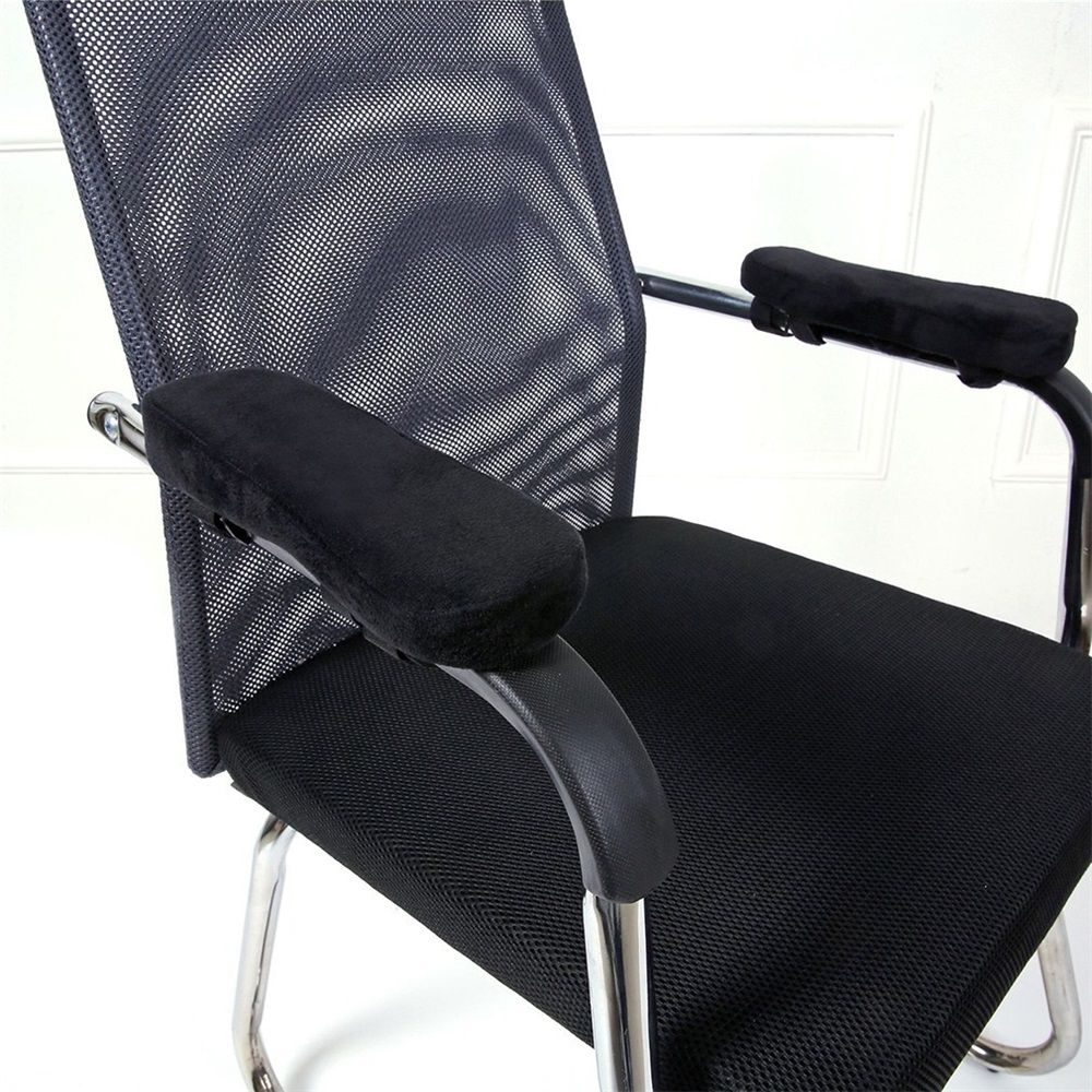 2 packs Memory Foam Chair Armrest Pads Cushion, Cover Elbow Pillow for Forearm Pressure Relief (black)