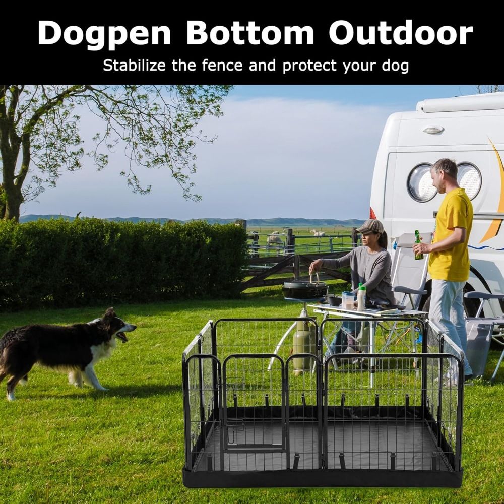 Dog Square Bottom Pad Fits for 48 Inch Exercise Pet Playpen, Dog Crate Pad Puppy Playpen Pad, Elastic Buckles Connections (Only cushion)