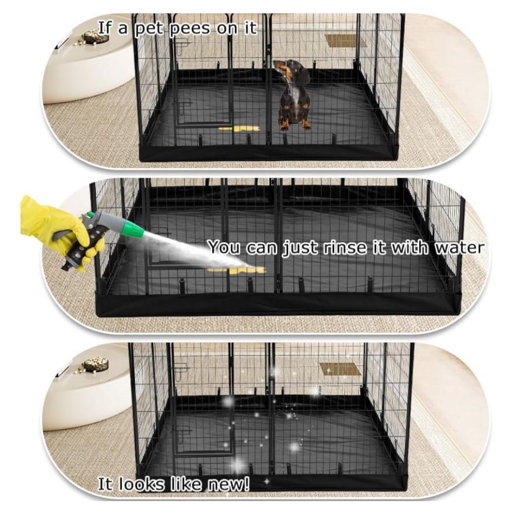 Dog Square Bottom Pad Fits for 48 Inch Exercise Pet Playpen, Dog Crate Pad Puppy Playpen Pad, Elastic Buckles Connections (Only cushion)