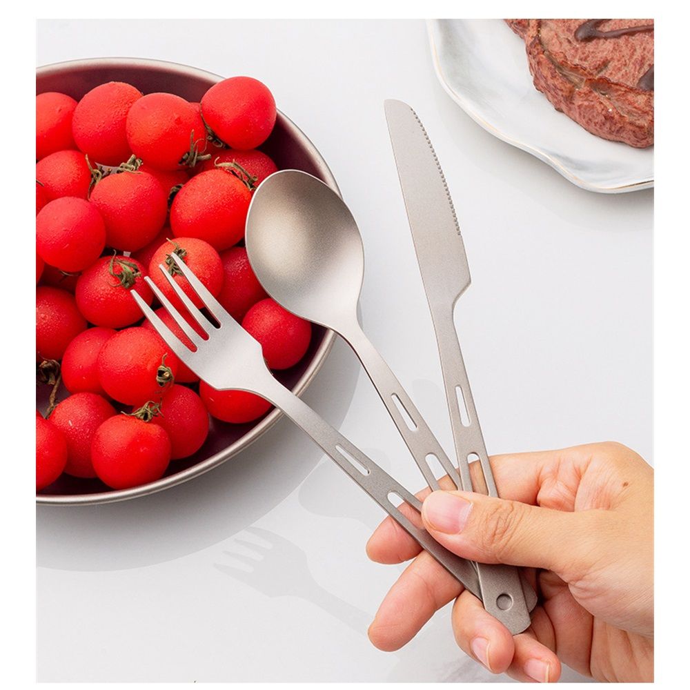 Pure titanium knife, fork, spoon, outdoor tableware, tra