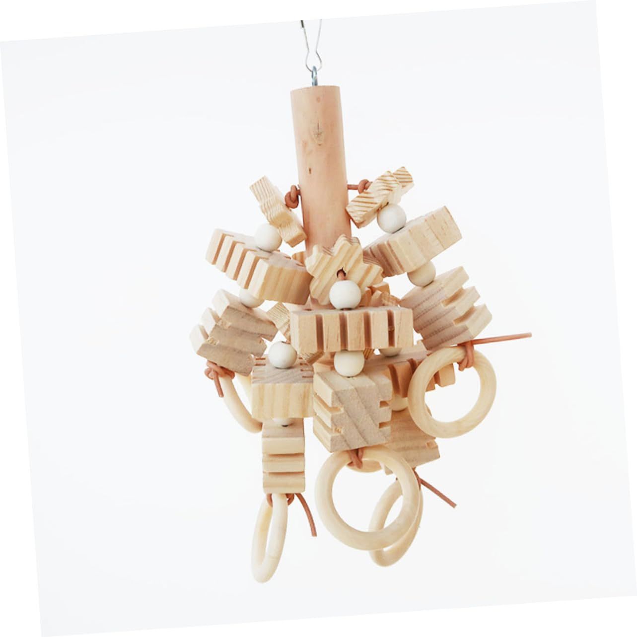 Parrot Chew Wooden Blocks for Medium Large Birds Teeth Grinding and Tearing Pre-Assembled Bird Chewing for Claw Grinding and Exploration Suitable for All Parrots