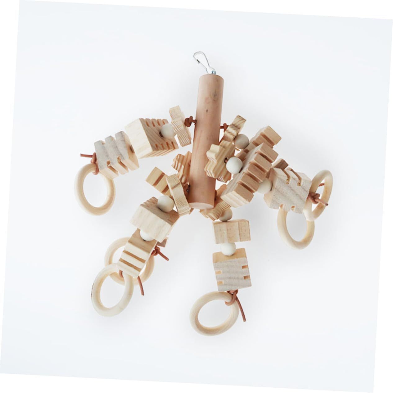 Parrot Chew Wooden Blocks for Medium Large Birds Teeth Grinding and Tearing Pre-Assembled Bird Chewing for Claw Grinding and Exploration Suitable for All Parrots