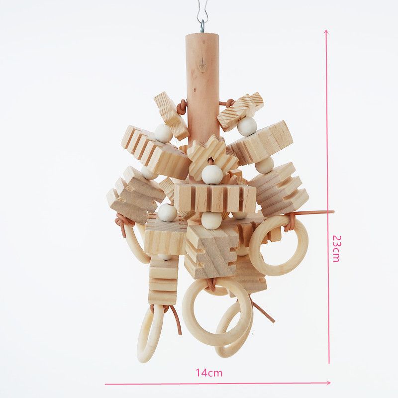 Parrot Chew Wooden Blocks for Medium Large Birds Teeth Grinding and Tearing Pre-Assembled Bird Chewing for Claw Grinding and Exploration Suitable for All Parrots