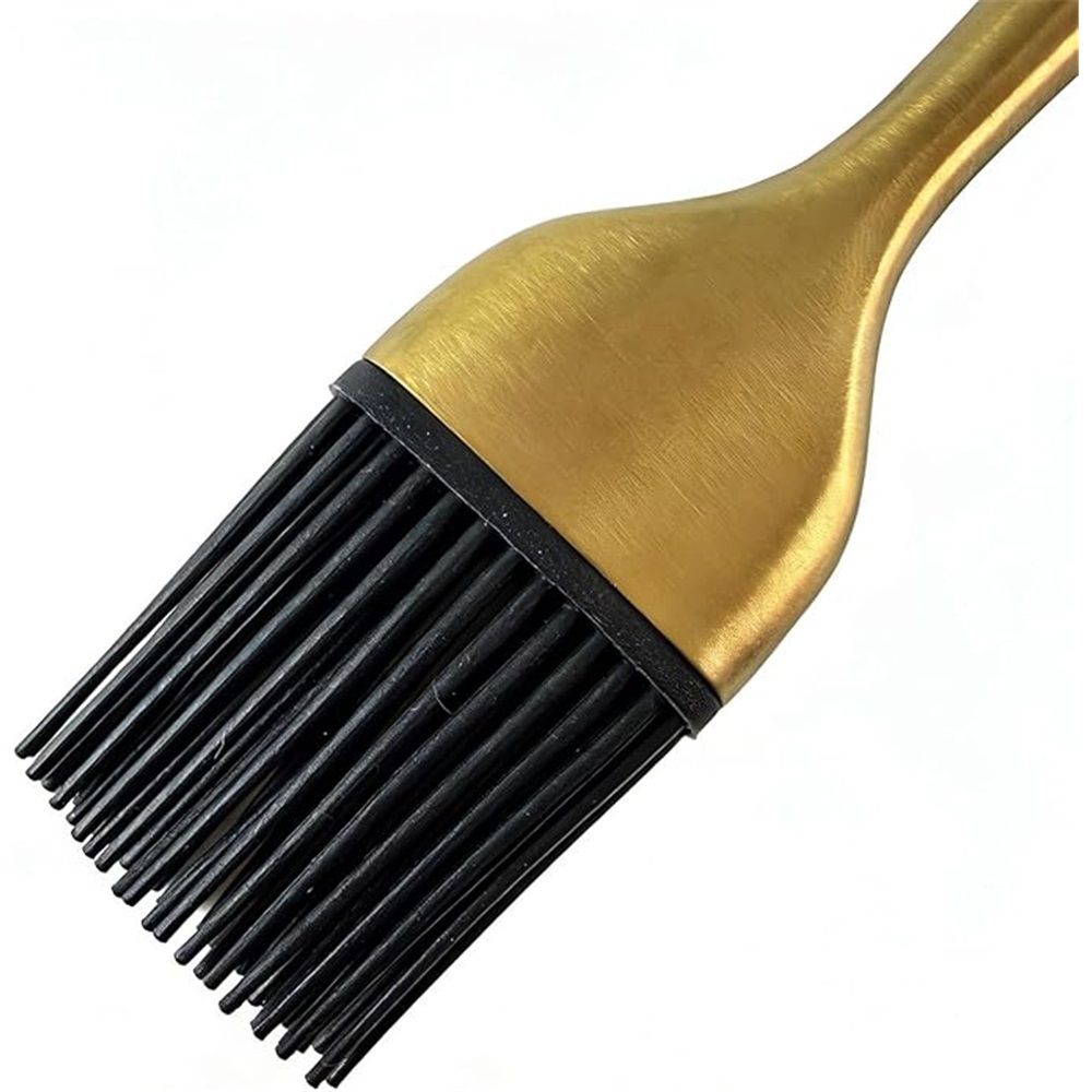 Gold Silicone Basting Brush Professional Stainless Steel Handle BBQ Grill Brush, Heatproof & No Shed Pastry Brushes for Kitchen Cooking, Baking
