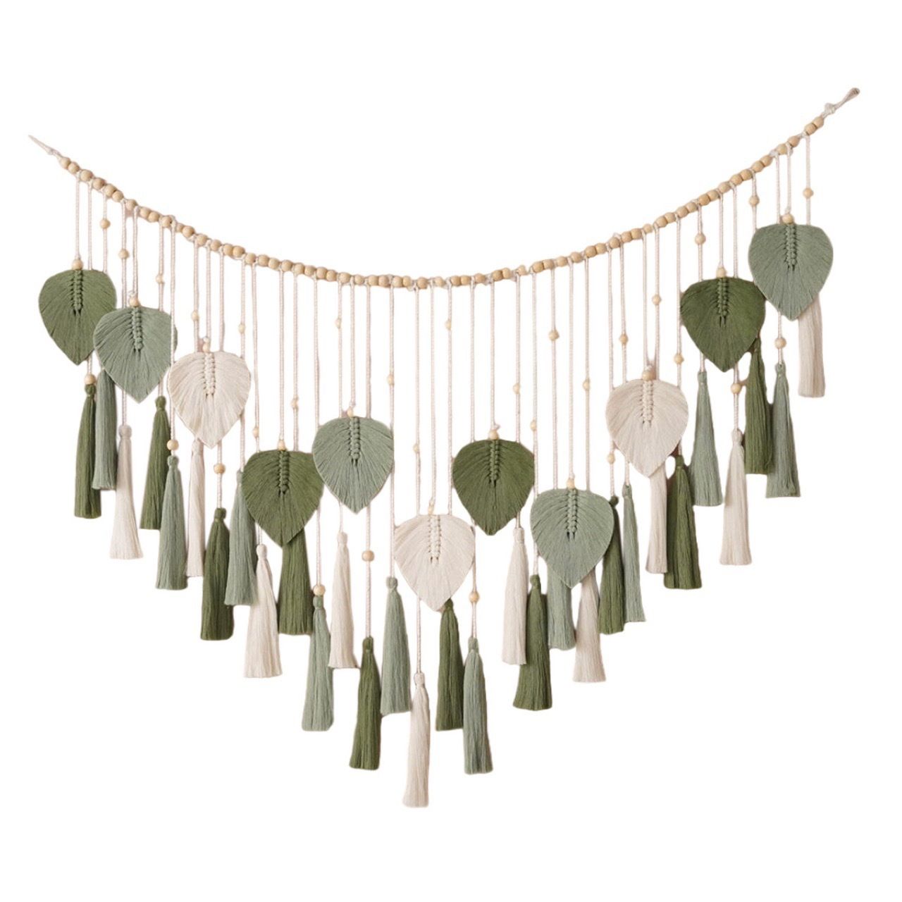 Wall Hanging Large Leaves Tapestry Wall Hanging Decoration Boho Handmade Woven Leaf Feather Wall Art Decor for Nursery Bedroom Living Room Office Christmas Thanksgiving Decor 125x75cm