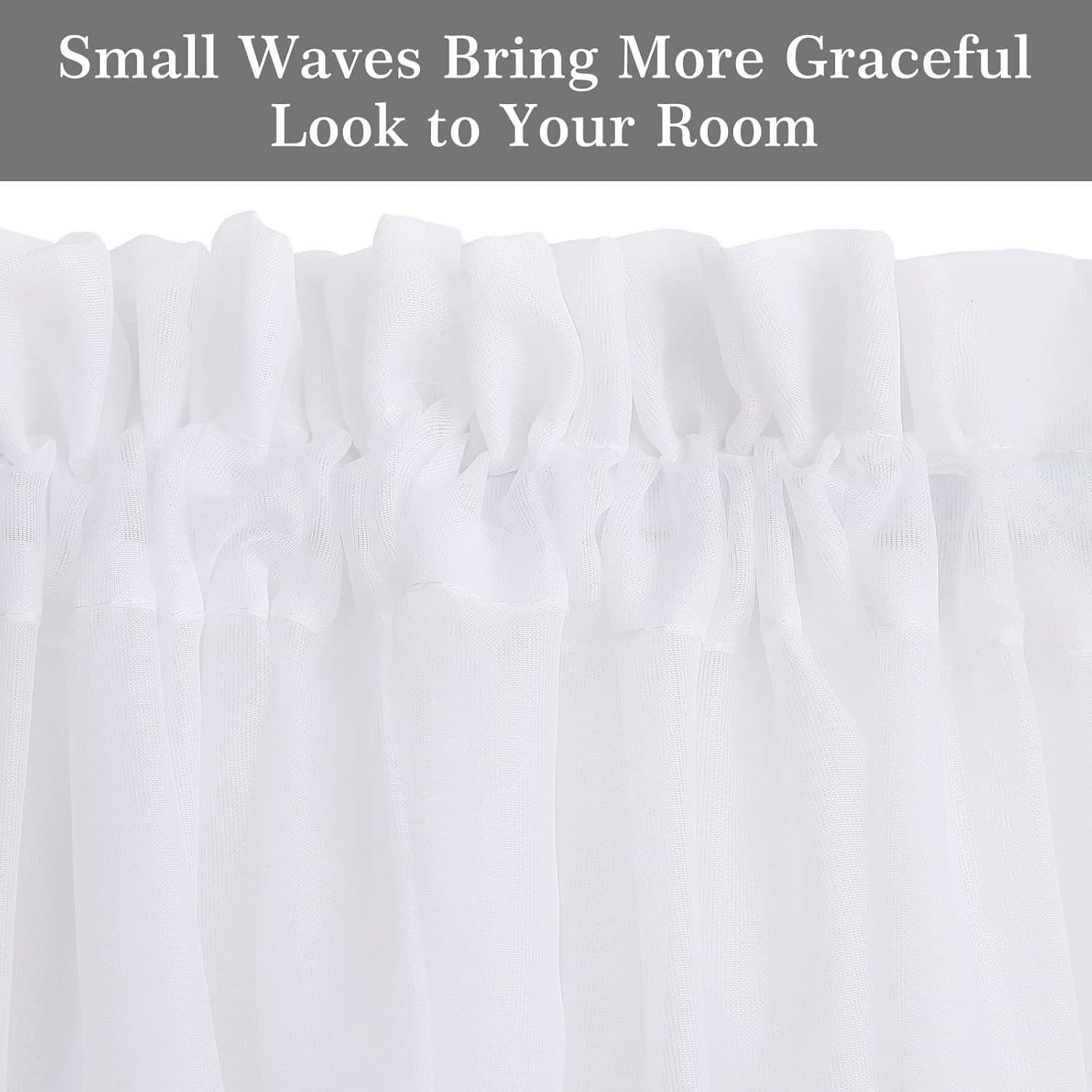 Door Curtains Sheer White 137x102cm with 2 Matching Tie-Backs