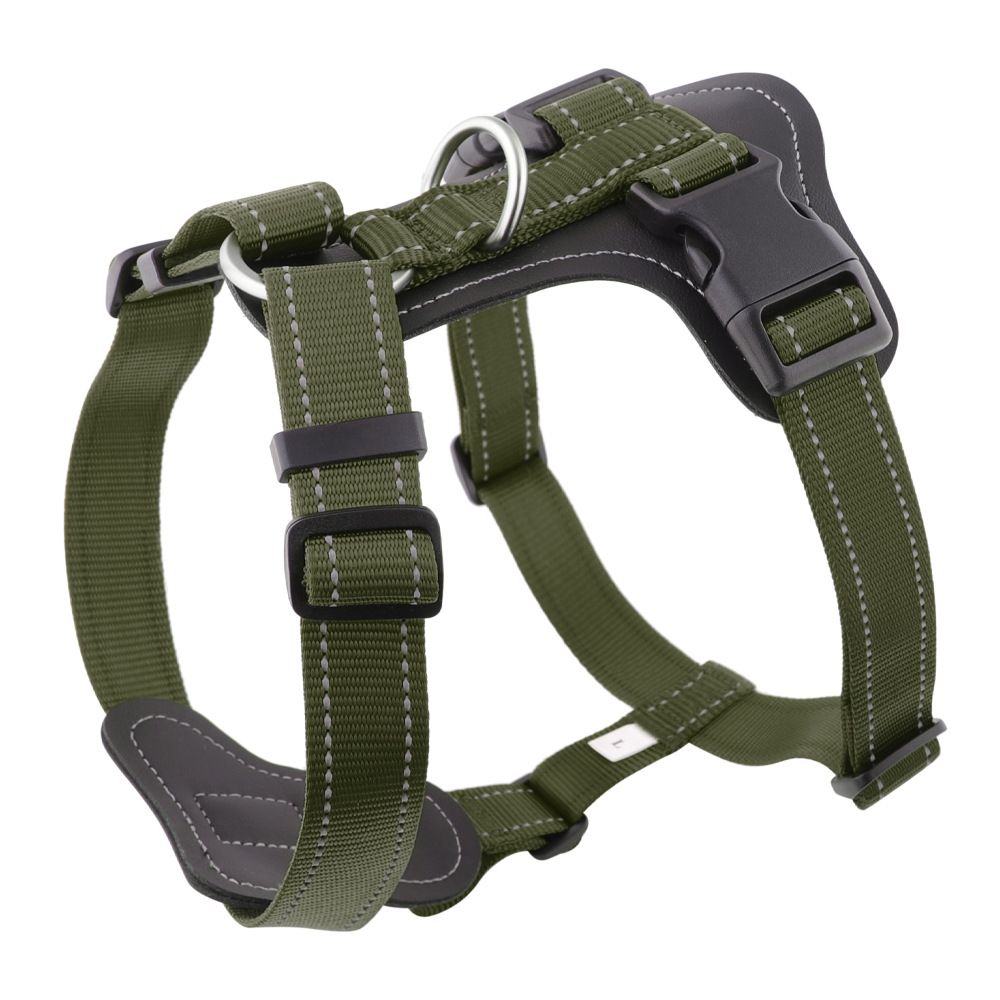 Dog Harness for Dogs, No Pull Dog Harness Easy Walk with Metal Hardware, Ergonomic Y-Shaped Design, Soft Padding, Padded Handle, Durable High-Tensile cortex (Green, L)