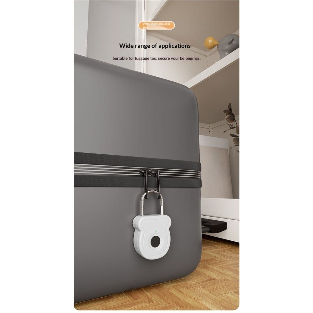 Smart Fingerprint Padlock Keyless Biometric Lock 4.3cm White