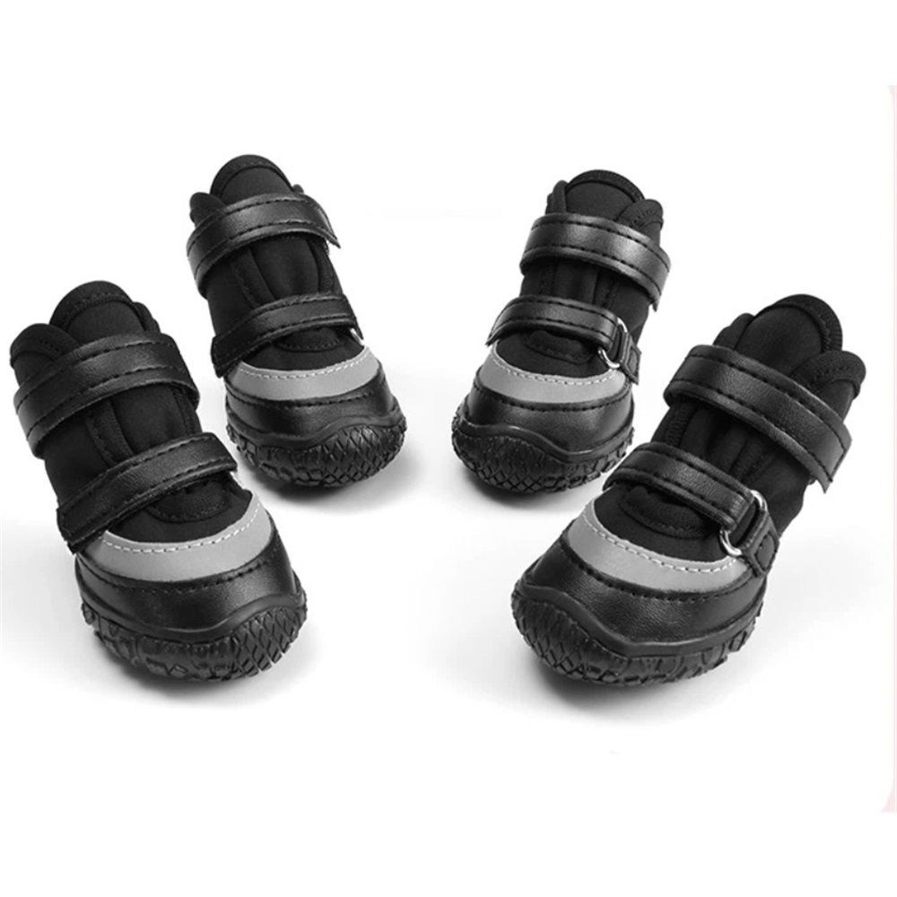 Dog Shoes for Small Dogs, Breathable Dog Boots Paw Protector for Hot Pavement Winter Snow, Dog Booties with Reflective Strips Rugged Anti-Slip Sole for Hardwood Floors Walking Black Size 2