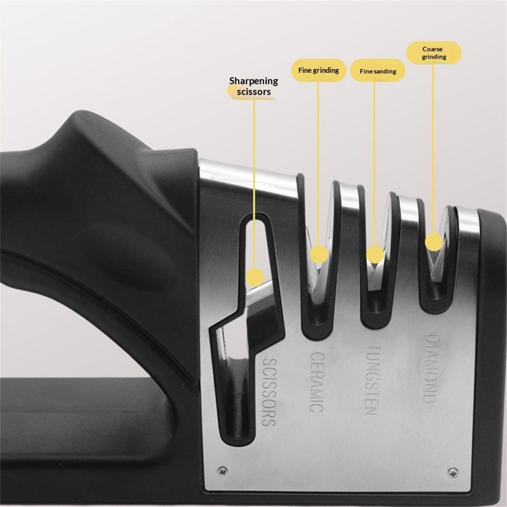 4 Stage Tabletop Kitchen Knife Sharpener,scissors, precision sharpening.Non slip base, suitable for home use