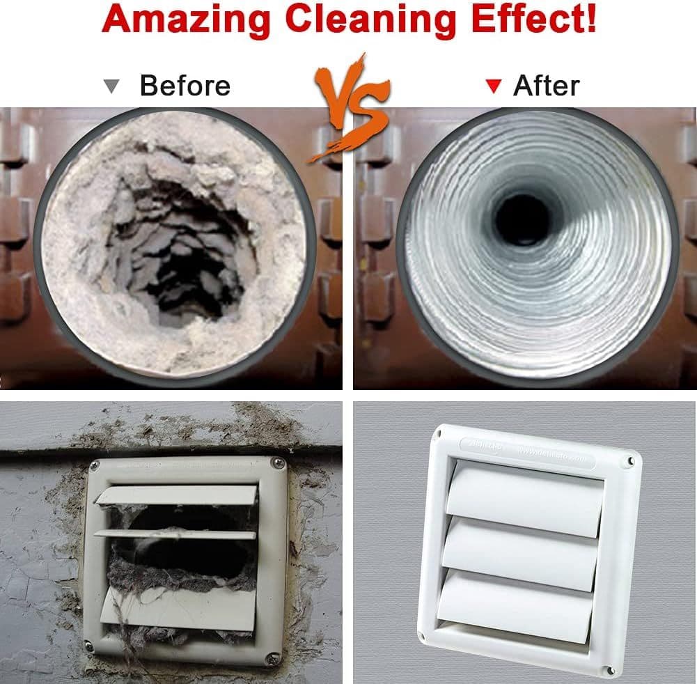 Dryer Vent Cleaner Kit Long Flexible Shaft 2 Pack Pure Wood Handle