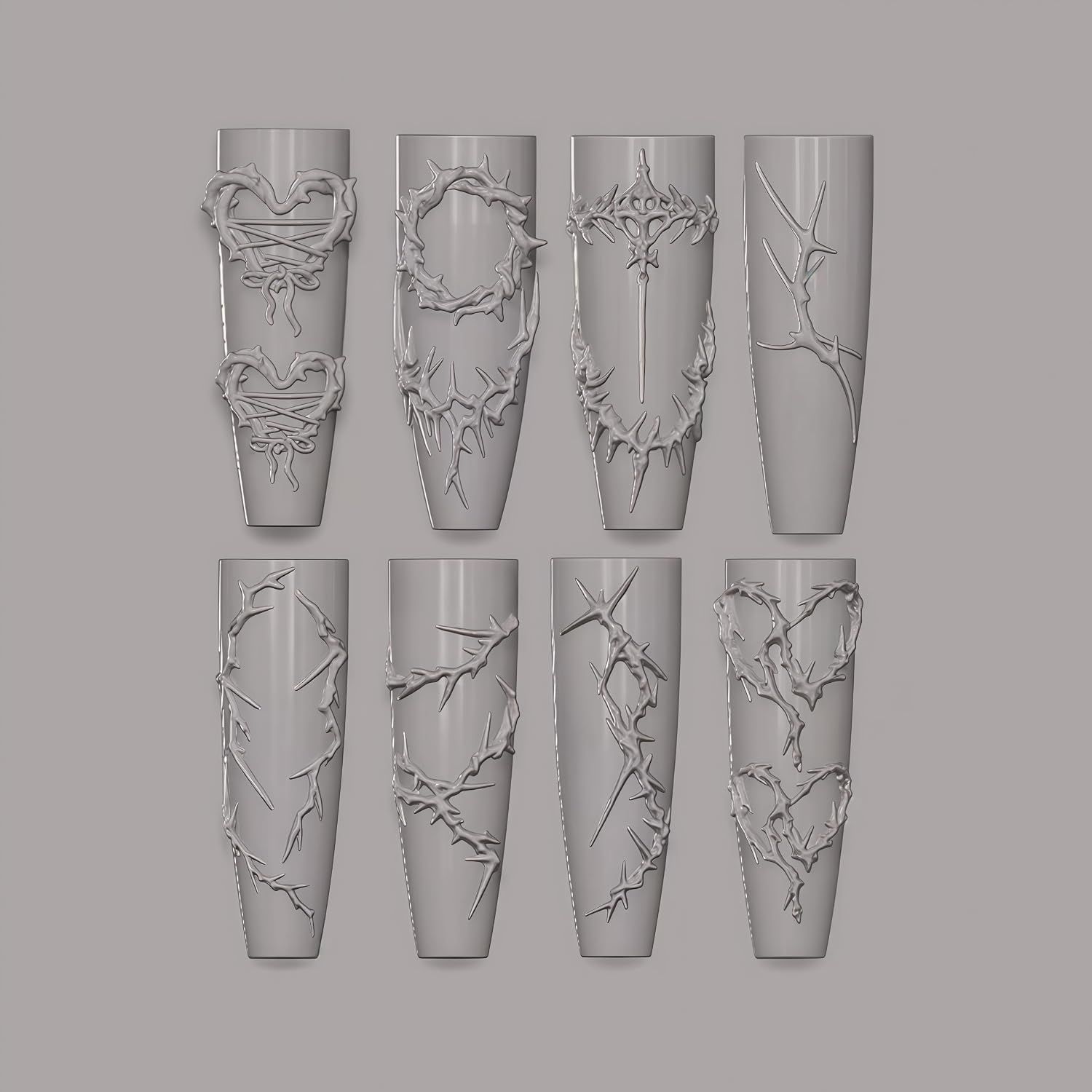 3D Nail Molds Thorns Design, Silicone Tool Art Y2k Decoration