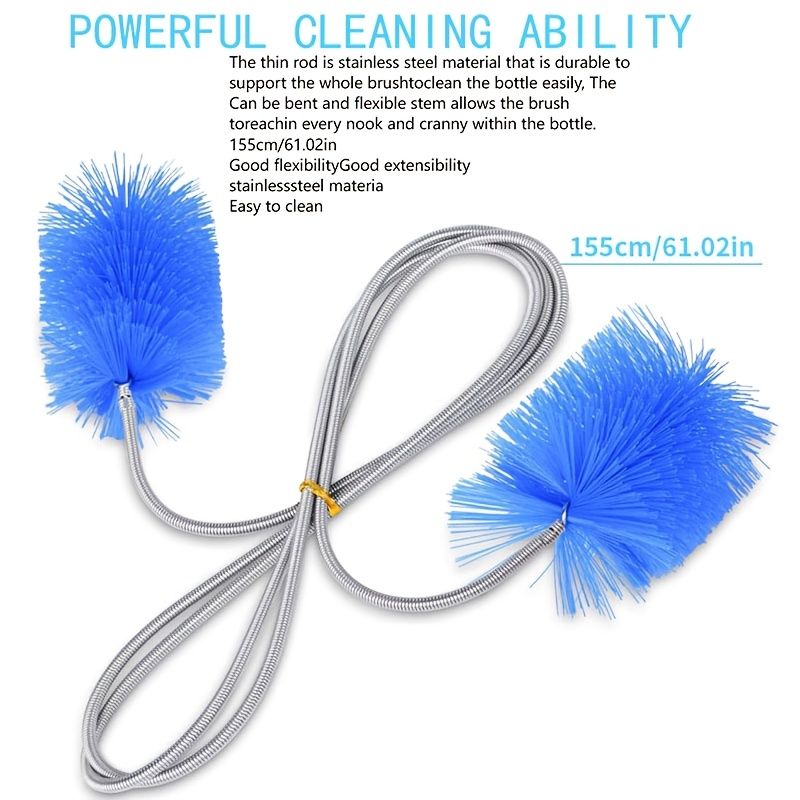 [Drainage Brush Set] Flexible long drainage brush 3pcs set with double-head and stainless steel pipe cleaning brush, suitable for kitchen, sink and pipe cleaning 3pcs