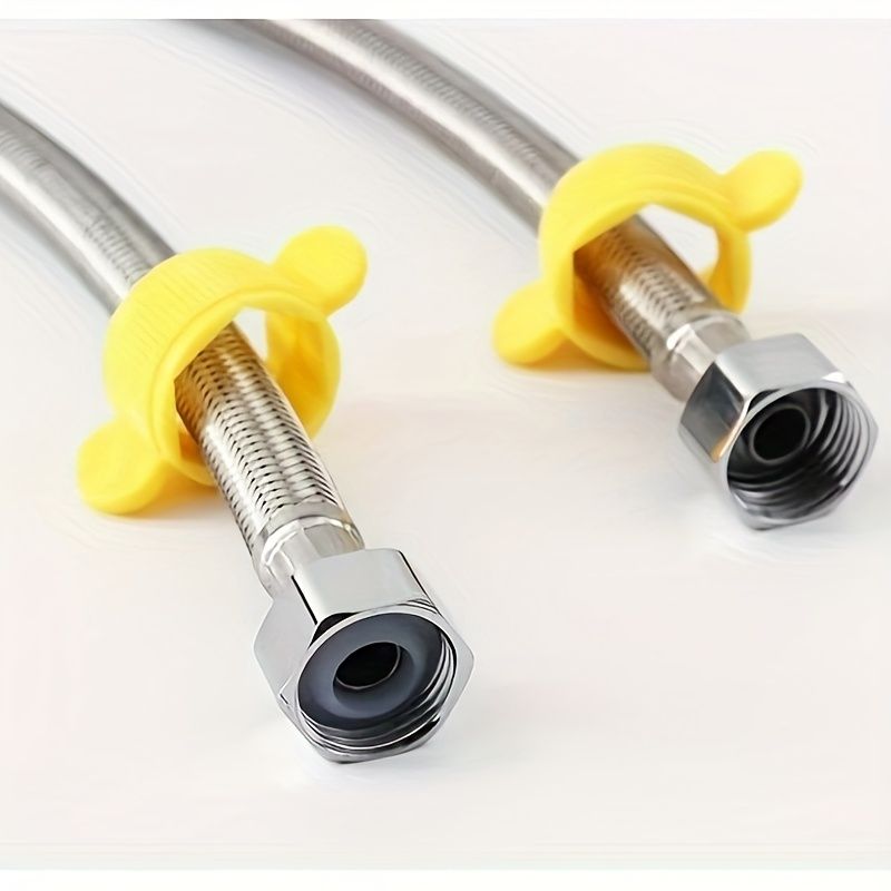 [Flexible Braided Hose] Flexible Zinc Alloy Braided Hose - 30cm/40cm/50cm/60cm with Brass Fittings, Safe for Outdoor Gardening, Car Washing & Pet Areas 50cm/19.68in