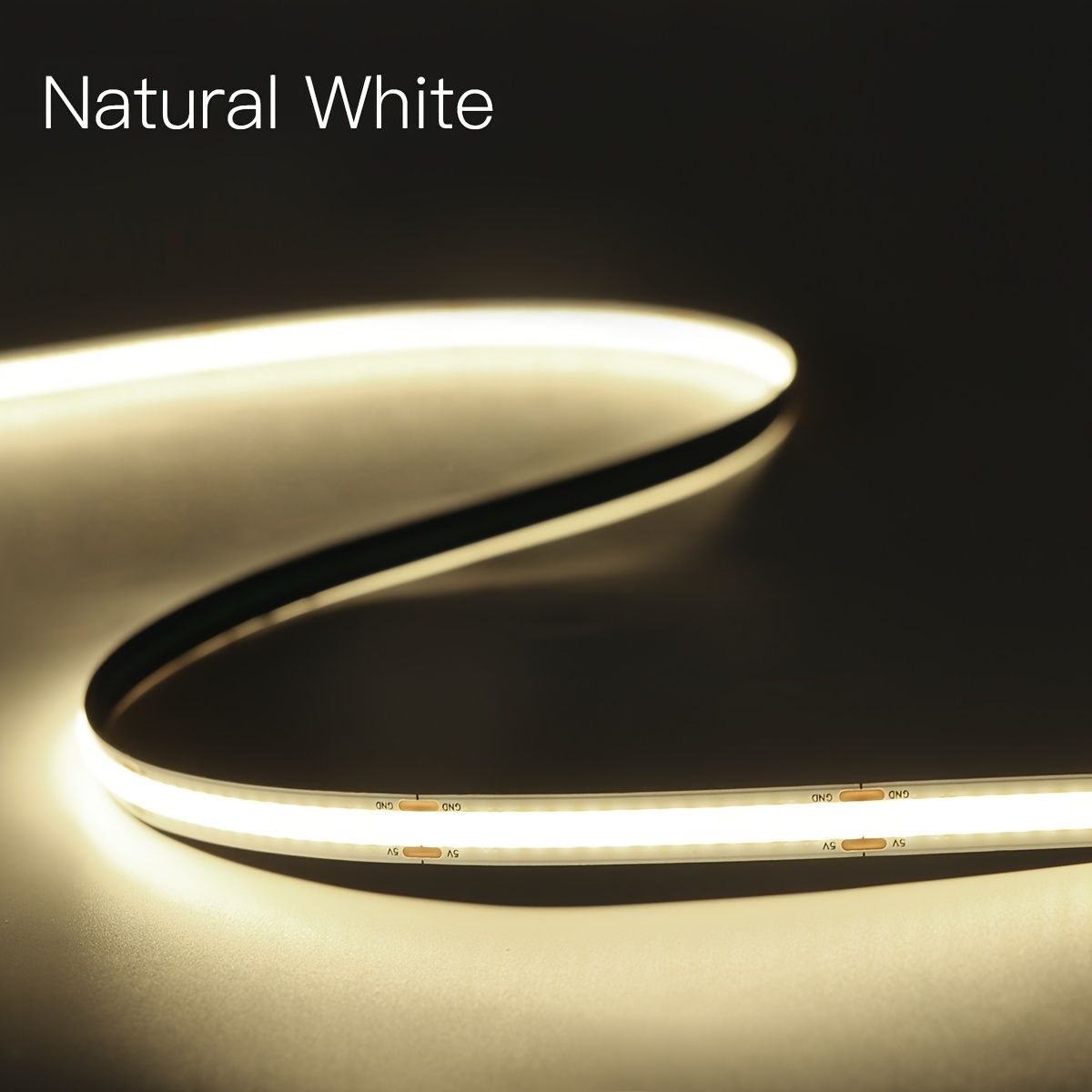 5V COB LED Strip Light with Hand-Sweep Motion Sensor And Touch Dimming Switch, Ideal for Bedroom And Kitchen Illumination 2 Meters Natural White