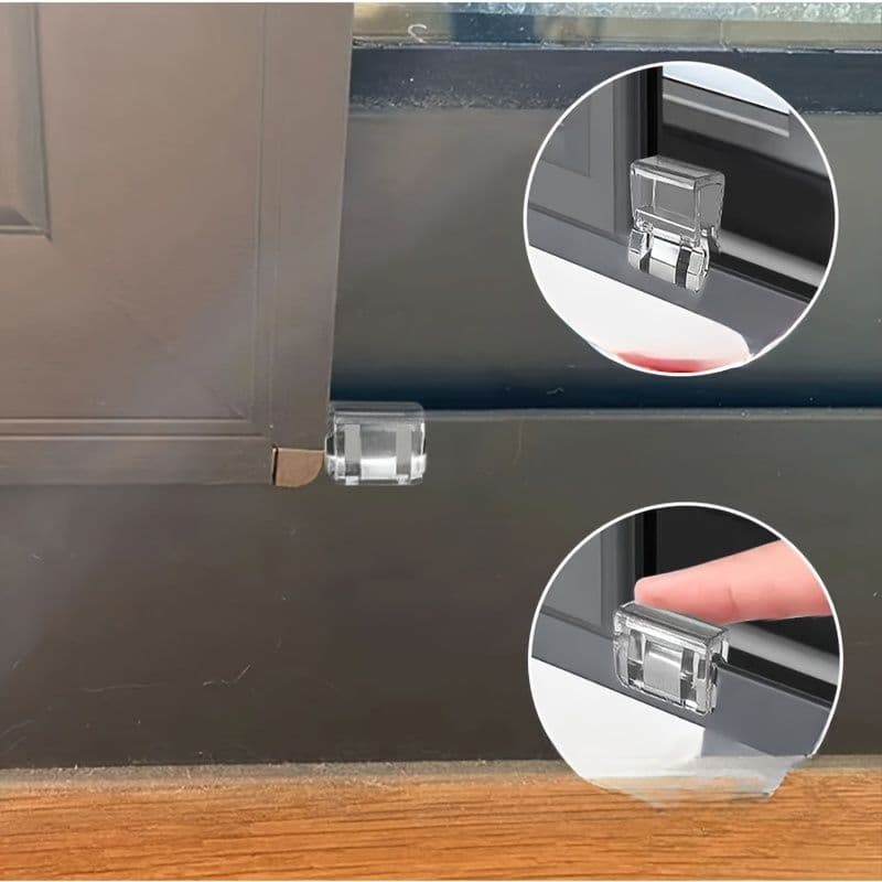 Sliding Door Lock Buckles for Screen Door Fastening 2pcs Plastic