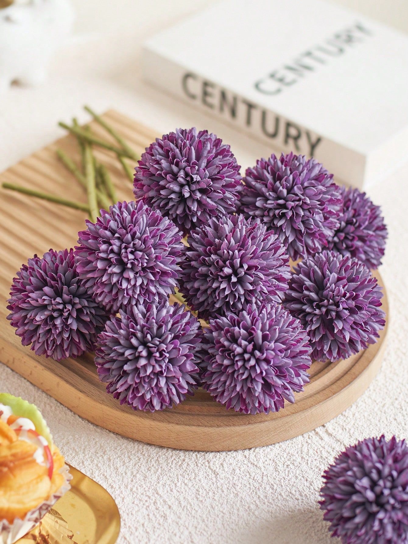 16pcs Artificial Chrysanthemum Ball Flowers Dandelion Hydrangea Arrangement Bouquet For Friends Bridal Wedding Home Office Decor Ideal Valentine s Day Gift