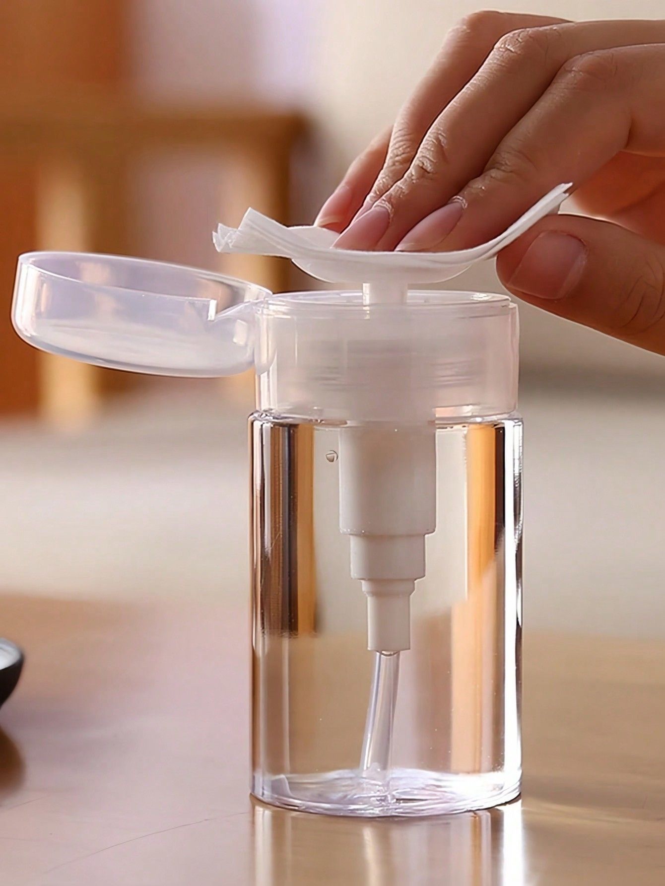 2pc Plastic Pump Dispenser Empty Storage Bottle Liquid Push Down Pump For Nail Polish Remover Makeup Remover Travel Storage Bottle 120mL 200mL Christmas Gift