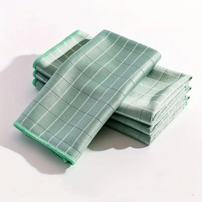 Multi-Purpose Bamboo Fiber Dish Cloth Set of 5, Super Water Absorbent Oil Stain Remover Cleaning Rags for Kitchen, Bathroom, Car Interior & Pet Wiping(40*40cm)