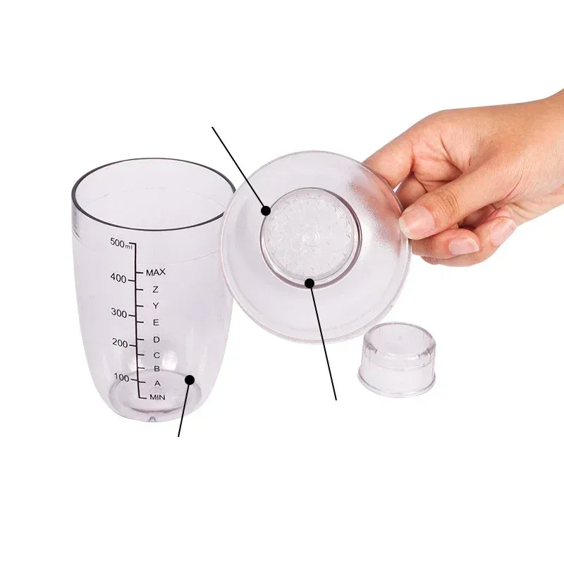 1PC Plastic Cocktail Shaker 300ml for Home Bar, Drink Mixing Utensil with Transparent and Black Scale