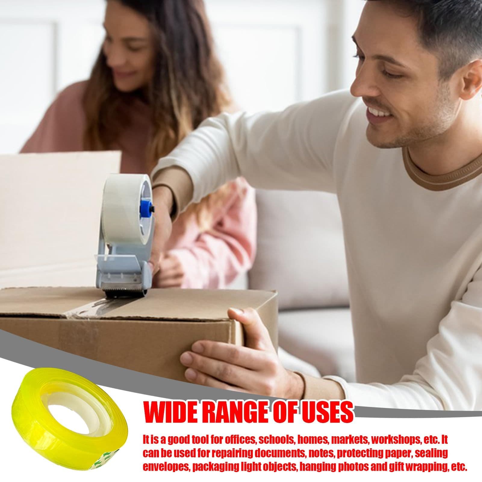 Compact Transparent Clear Tape, 6 Roll High Viscosity Clear Gift Wrap Tape, Clear Glossy Tape Release Smoothly, Extra Strong Adhesive