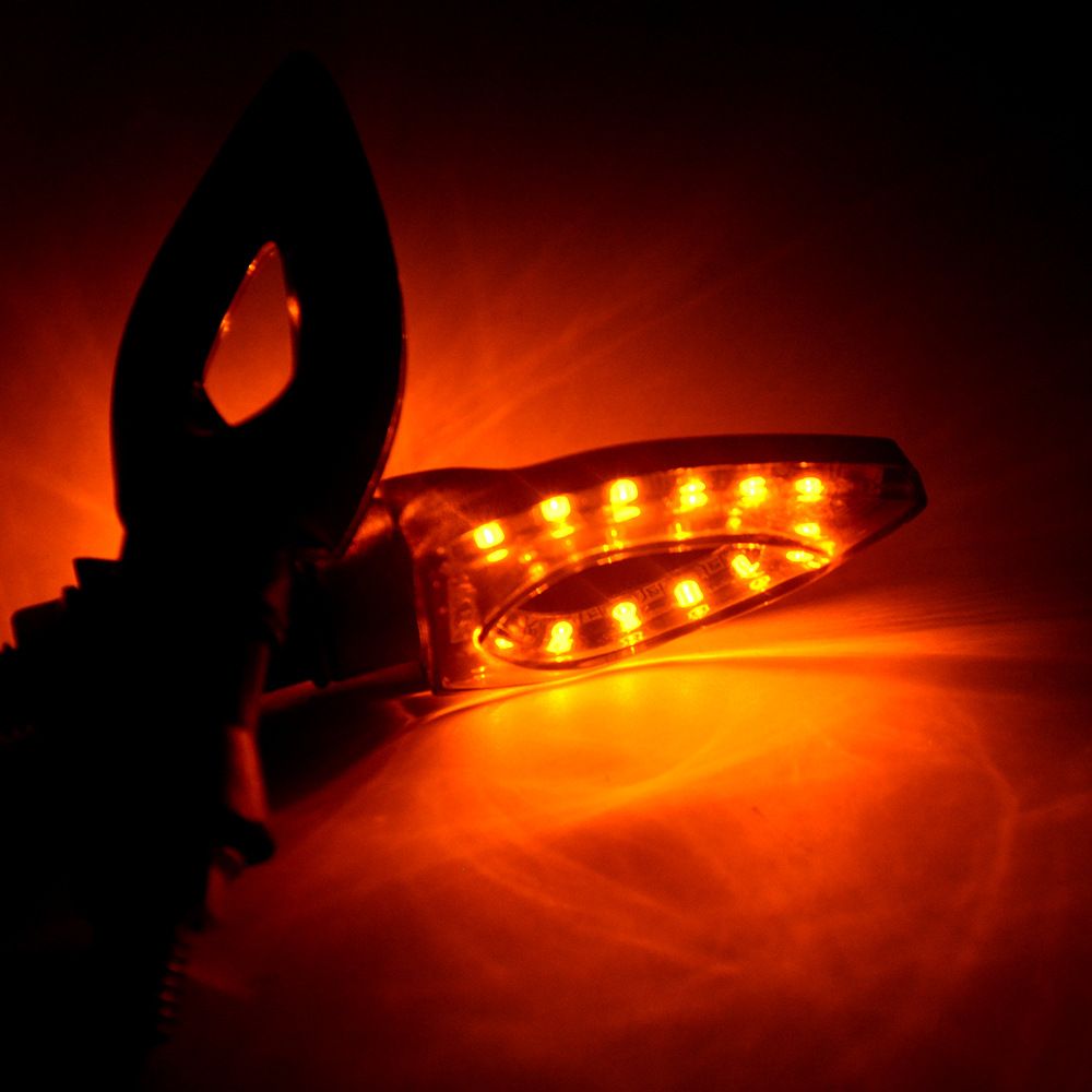 Turn Signals 2Pcs Universal Motorcycle LED Turn Signal Light Indicators Amber Blinker Light Lamp 12 LED beads