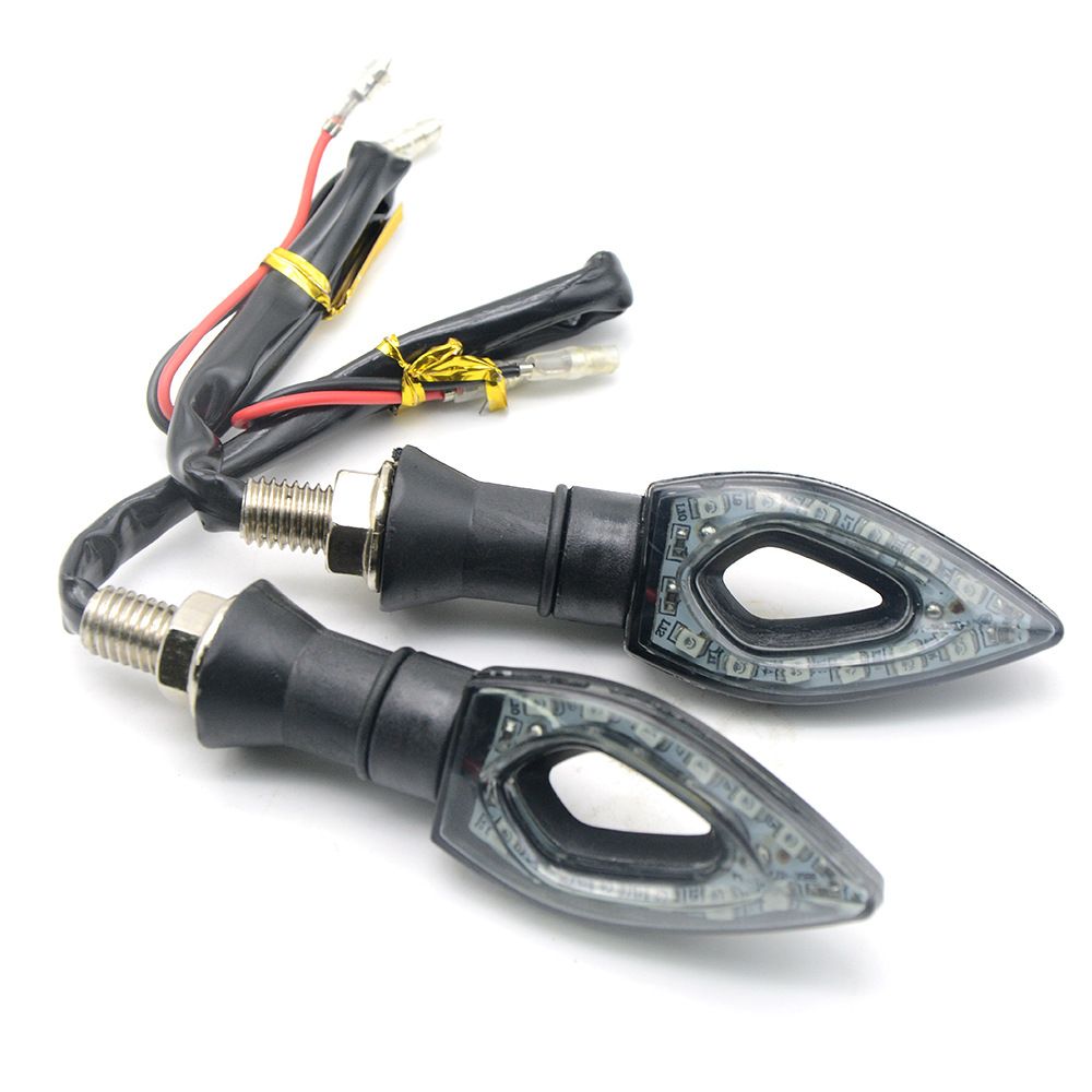 Turn Signals 2Pcs Universal Motorcycle LED Turn Signal Light Indicators Amber Blinker Light Lamp 12 LED beads