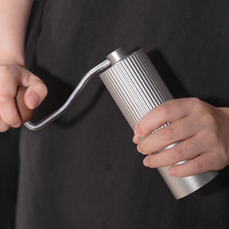 Manual Coffee Grinder, Stainless Steel Conical Burr Coffee Grinder, Hand Coffee Grinder with Foldable Handle and Adjustable Setting