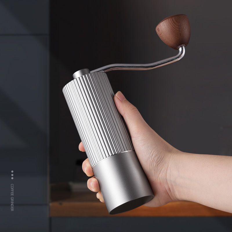 Manual Coffee Grinder, Stainless Steel Conical Burr Coffee Grinder, Hand Coffee Grinder with Foldable Handle and Adjustable Setting