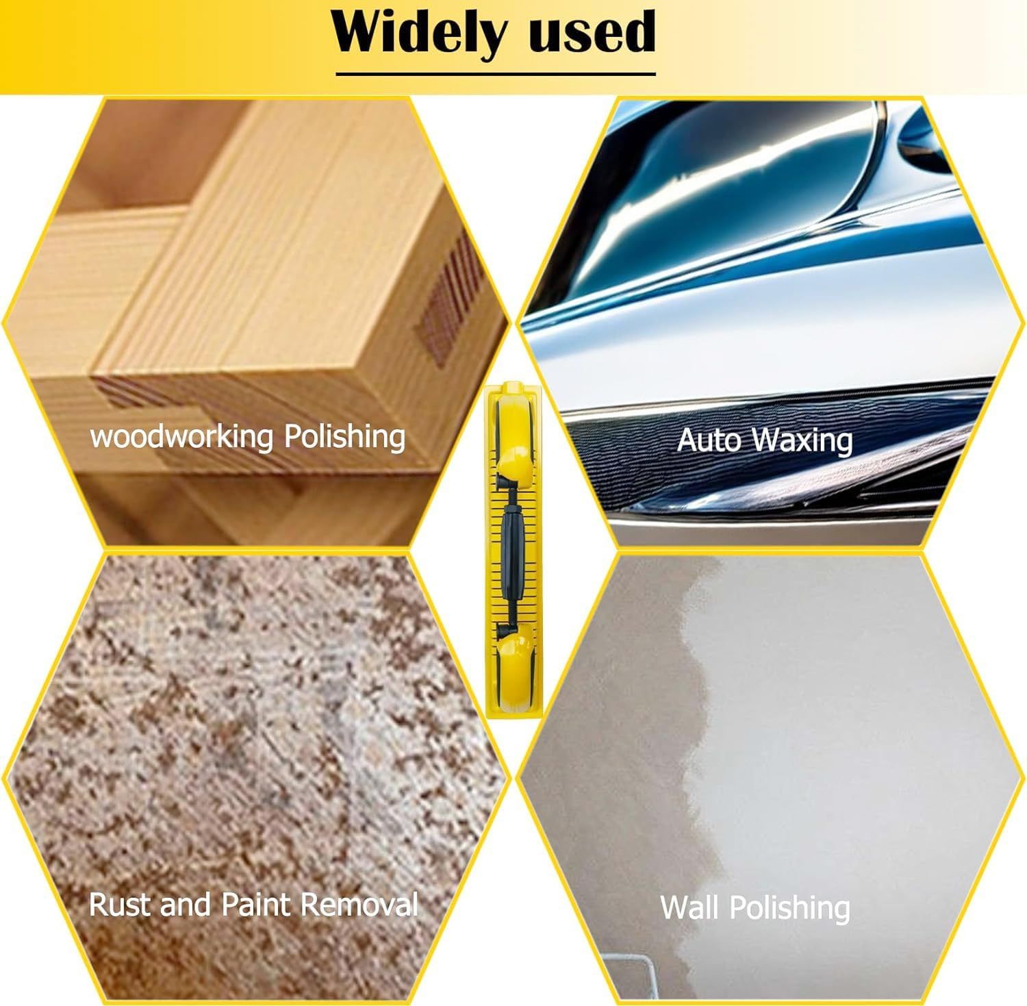 Adjustable Radius Flex Longboard Hand Sanding File Block with Hook & Loop Backing - Use Continuous Rolls or Sandpaper Sheets
