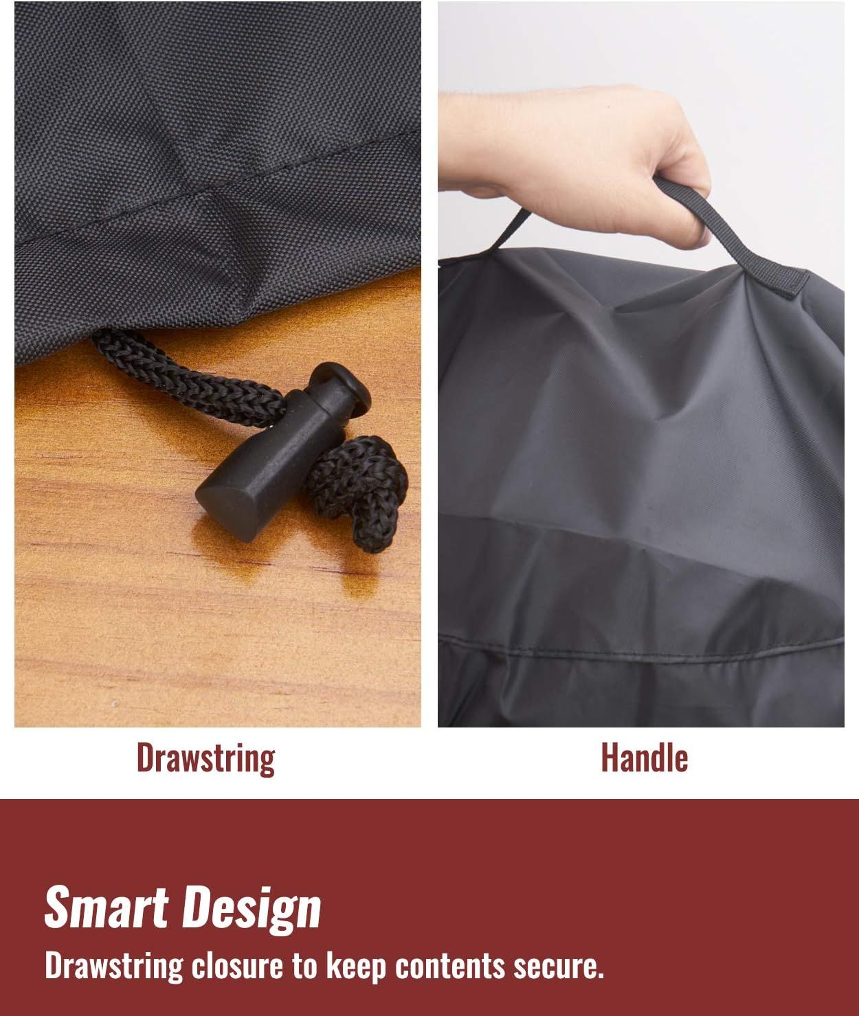 Grill Cover for Electric Grill, Easy Take Off Handle Design, All Weather Resistant Small Round Grill Cover