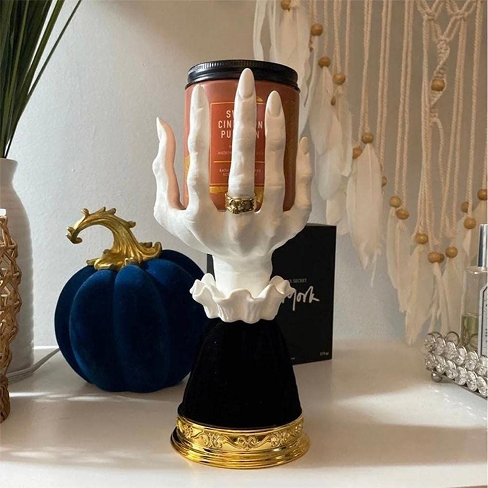 Witch Hand Candle Holder, Halloween Palm Candle Holder Horror Witch Hand Candle Holder Gothic Decoration Witch Candle Holder