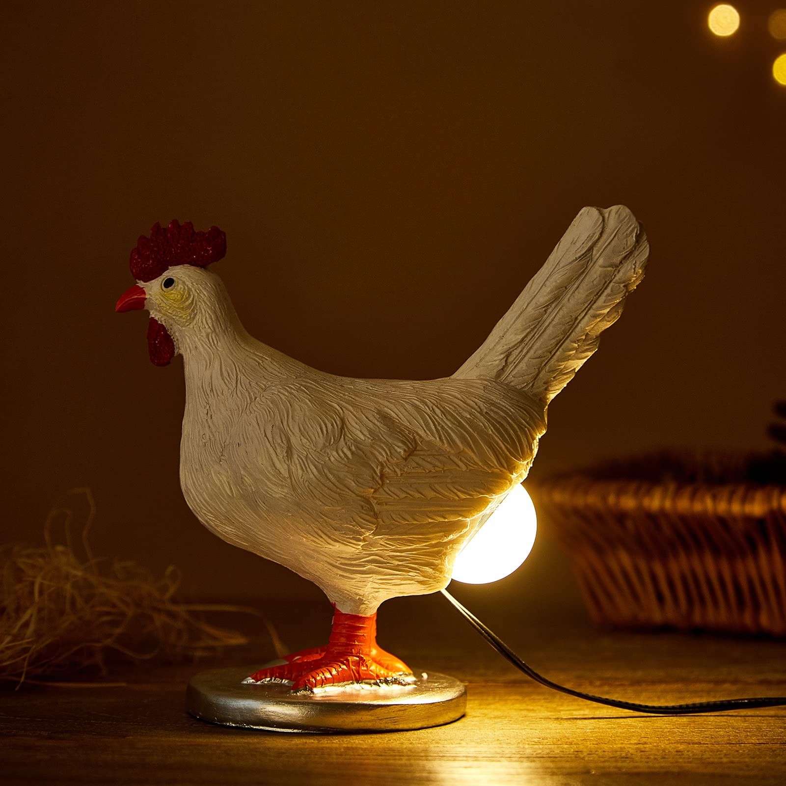 Chicken Egg Lamp Funny Lifelike Resin Chicken Night Lights The Chicken Lays A Glowing Egg Gift Home Decoration