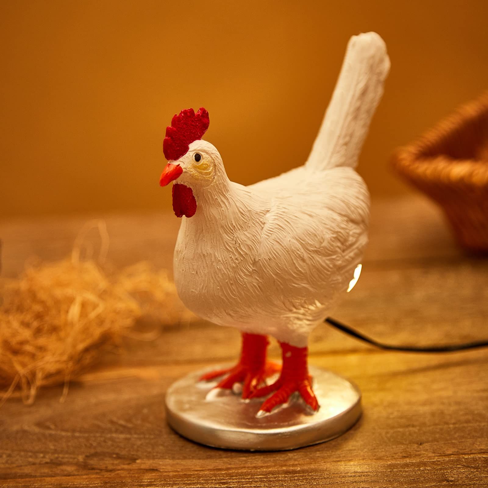 Chicken Egg Lamp Funny Lifelike Resin Chicken Night Lights The Chicken Lays A Glowing Egg Gift Home Decoration
