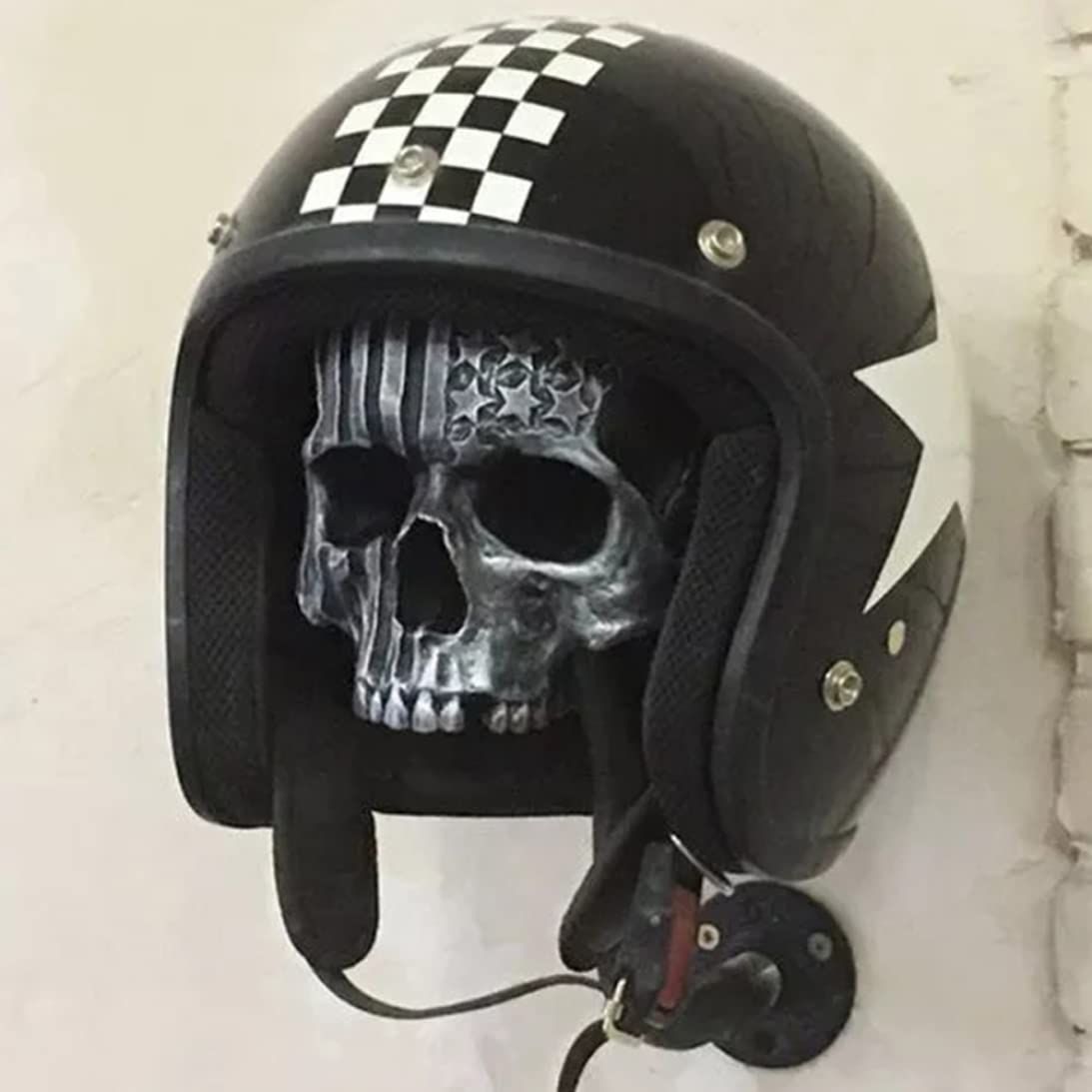 Skull Helmet Stand Helmet Holder Wall Mount Motorcycle Helmet Rack Helmet Stand Ghost Head Wall Decor Motorbike Helmet Holder